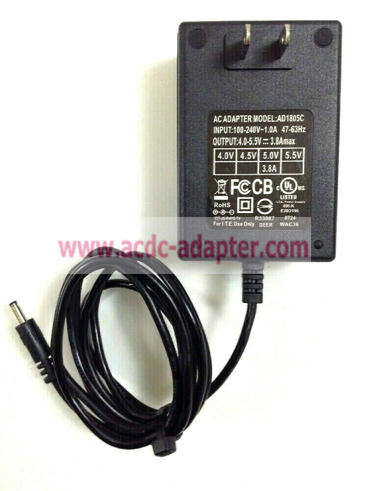 New DEER AD1805C 4.0-5.5V 3.8A AC Adapter Power Supply